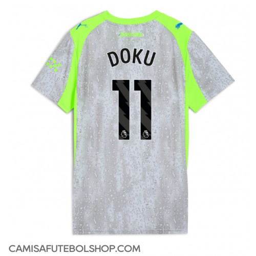 Camisa de time de futebol Manchester City Jeremy Doku #11 Replicas 3º Equipamento Feminina 2025-26 Manga Curta Camisa de time de futebol Manchester City Jeremy Doku #11 Replicas 3º Equipamento Feminina 2025-26 Manga Curta